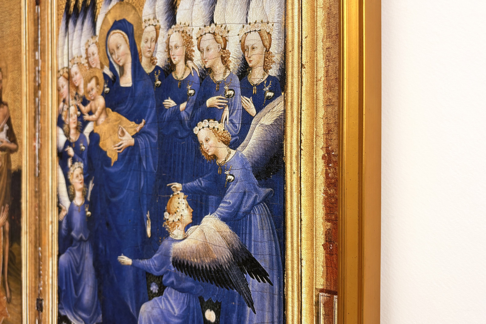 Richard II Presented to the Virgin and Child by His Patron Saint John the Baptist and Saints Edward and Edmund, c.1395-99 - Master of the Wilton Diptych