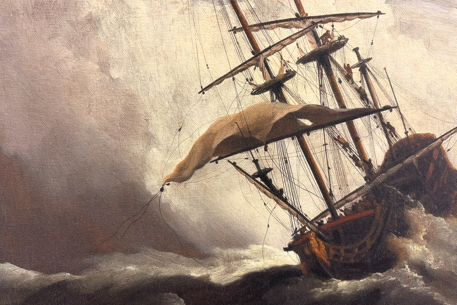 A Ship on the High Seas Caught by a Squall, Known as ‘The Gust’ - Willem van de Velde (II)
