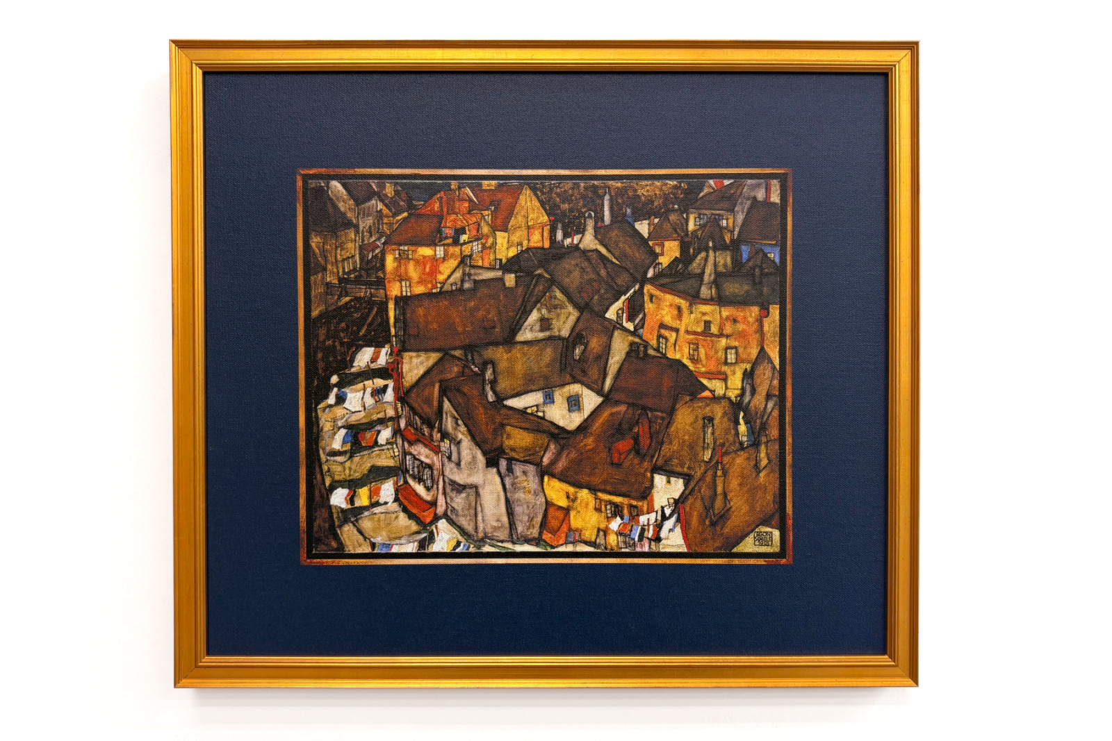 Crescent of Houses, Krumau (now Český Krumlov, Czechoslovakia) - Crescent of Houses, Krumau (The Small City V), by Egon Schiele (1890-1918) - Egon Schiele