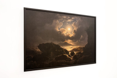 Gale in the Gulf of Naples at moonlight