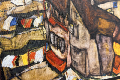 Crescent of Houses, Krumau (now Český Krumlov, Czechoslovakia) - Crescent of Houses, Krumau (The Small City V), by Egon Schiele (1890-1918)
