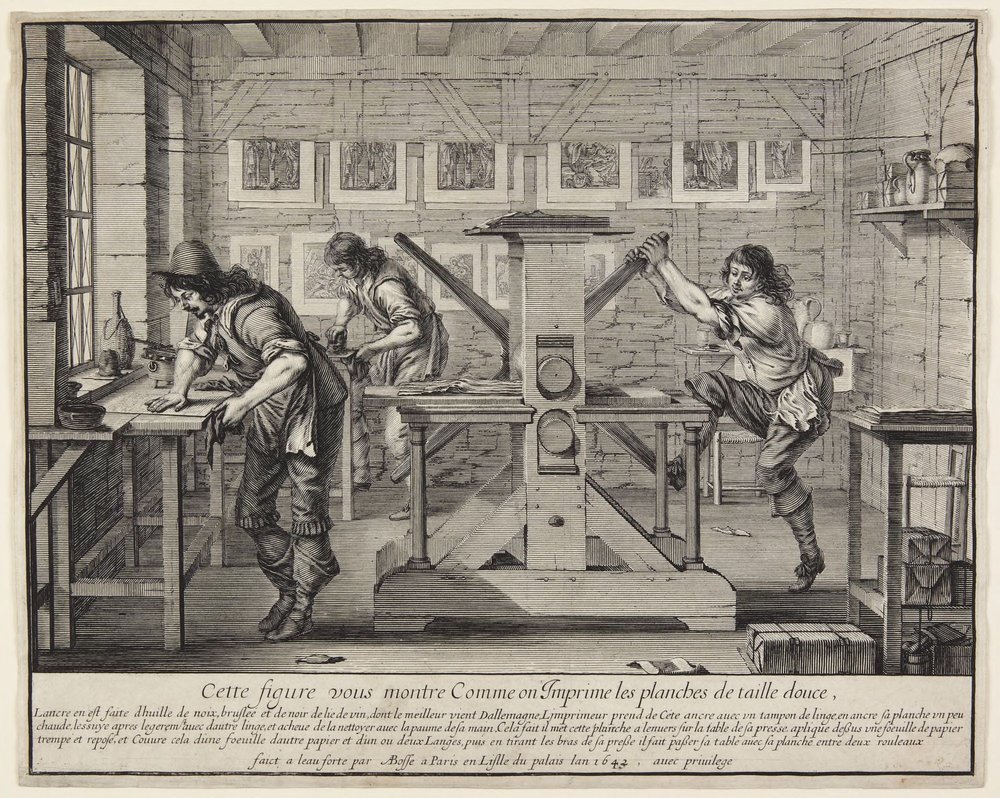 The Printing of Copper Plates (The Intaglio Printer) by Abraham Bosse