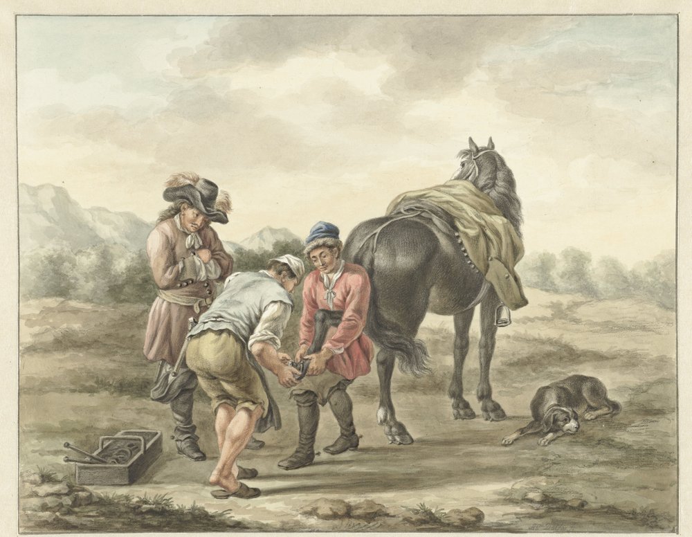 Blacksmith in Landscape by Abraham Delfos