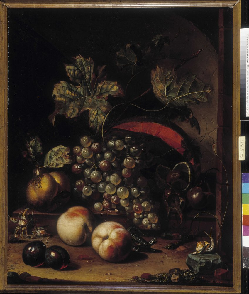 Still Life of Fruits and Animals by Abraham Mignon