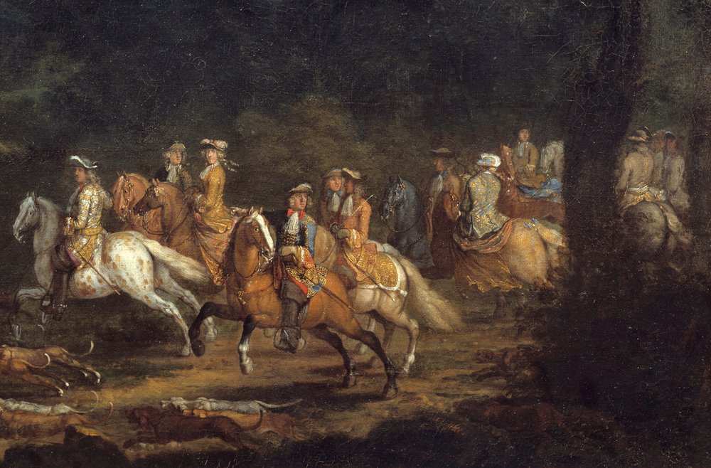 King Louis XIV has the Hunt (detail). Painting by Adam Francois Van Der ...