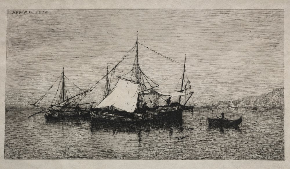 Boats of Cabotage Coasts of Italy, 1874 by Adolphe Appian