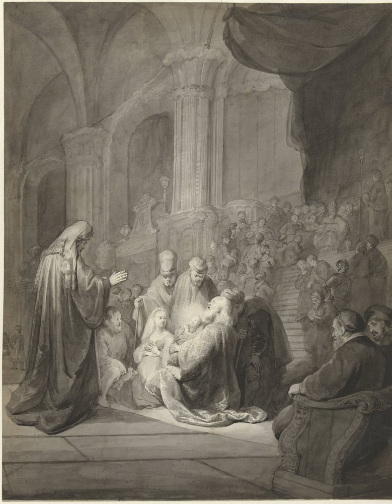 Simeon in the Temple by Aert Schouman: Buy fine art print