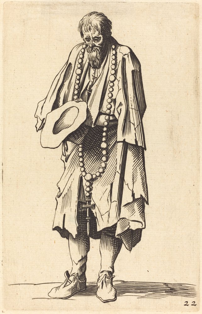 Beggar with Rosary by After Jacques Callot