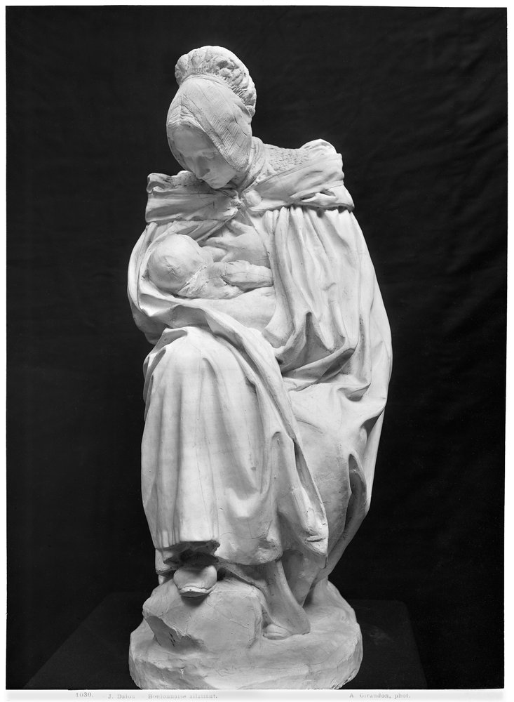 Boulonnaise Woman Feeding her Child (plaster) by Aime Jules Dalou