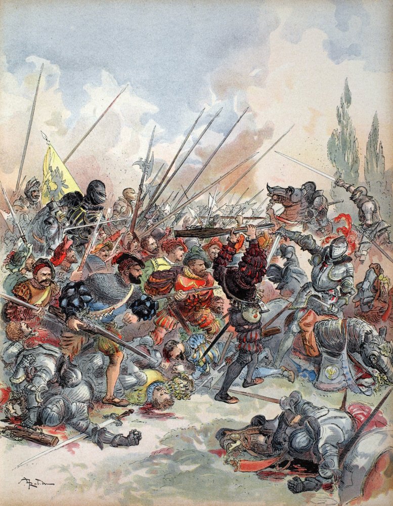 The King at the Battle of Pavia, illustration from 