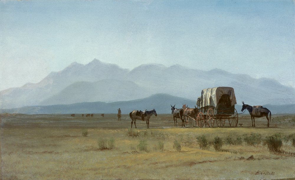 Surveyor’s Wagon in the Rockies by Albert Bierstadt