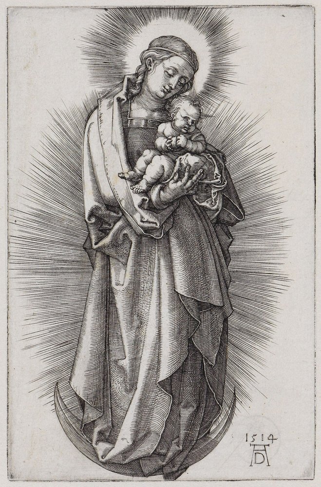 Virgin with a Hairband in a Halo on the Crescent Moon by Albrecht Dürer