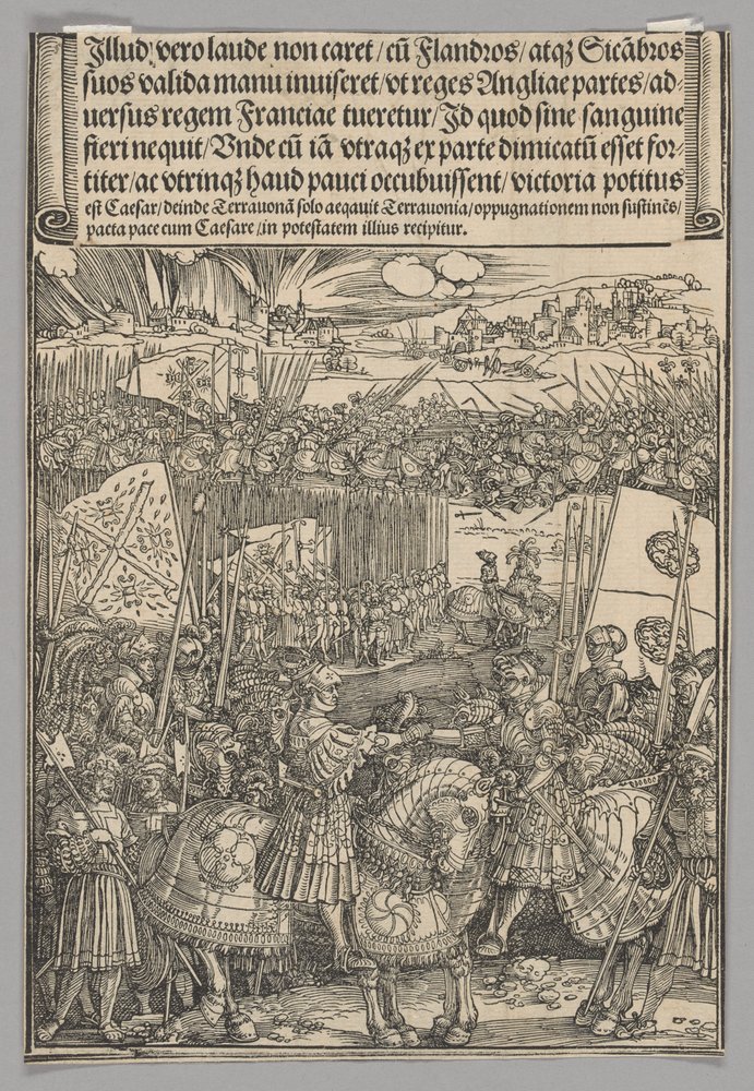 Maximilian and Henry VIII of England, Plate 22 from Historical Scenes from the Life of Emperor Maximilian I from the Triumphal Arch by Albrecht Dürer