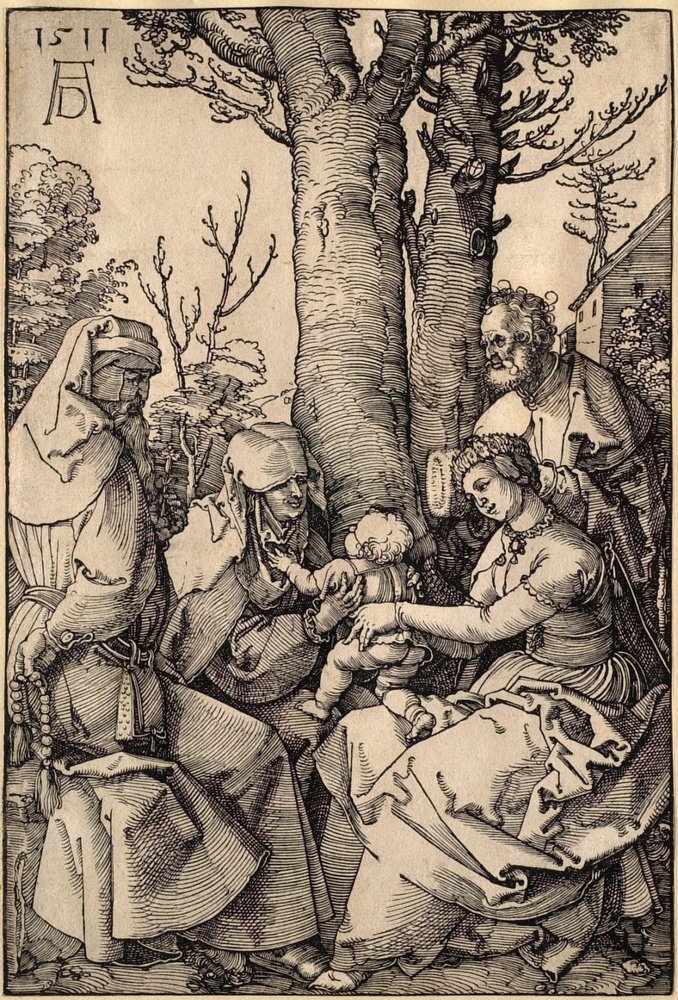 The Holy Family with Joachim and Anna under a Tree by Albrecht Dürer