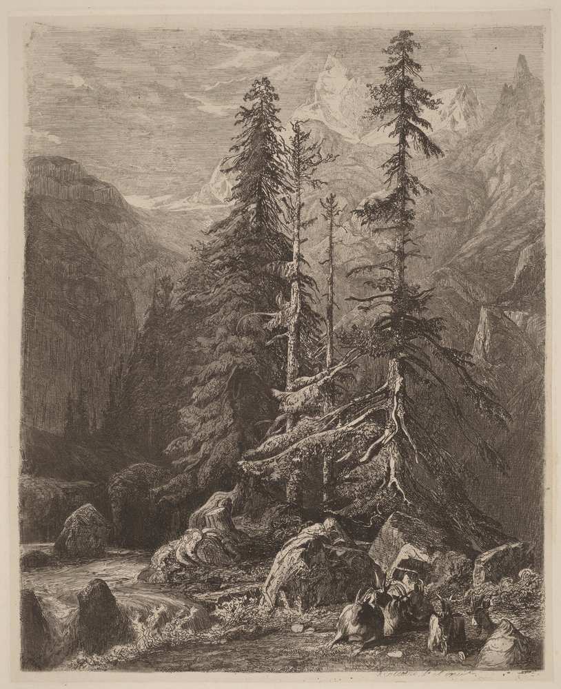 Etching Studies by Alexandre Calame, I, plate 21 by Alexandre Calame