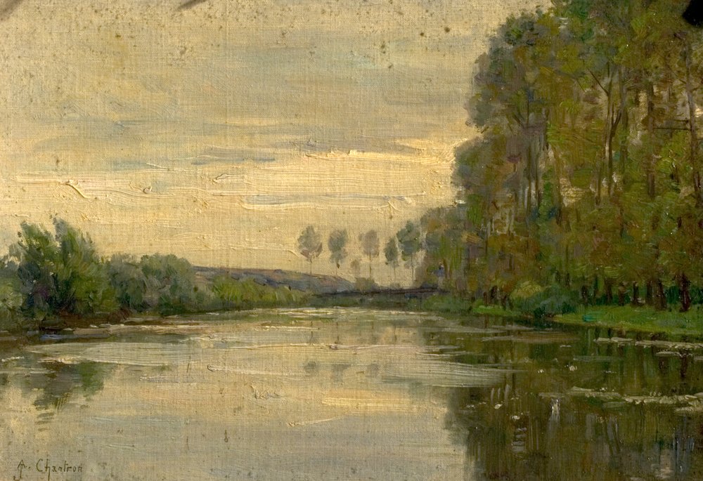 River Scene, the Lower Loire, France by Alexandre-Jacques Chantron