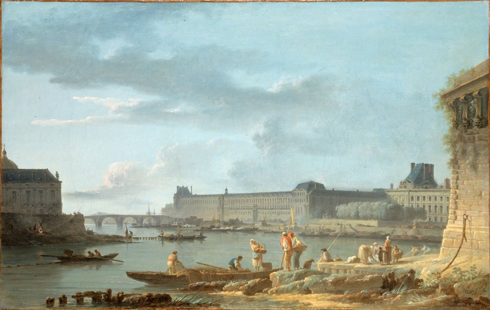 The Pont Royal and the Louvre, seen from the Pont-Neuf terre-plein, circa 1780 by Alexandre Jean Noel