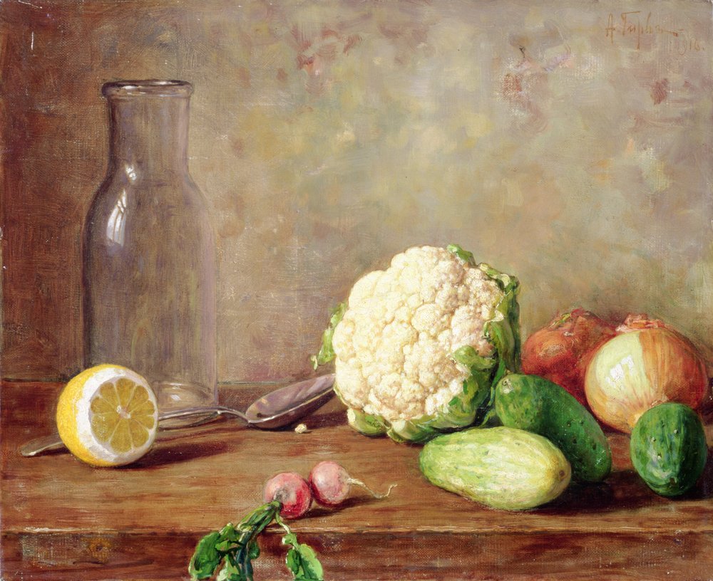Still Life with Cauliflower by Alfred Hirv: Fine art print