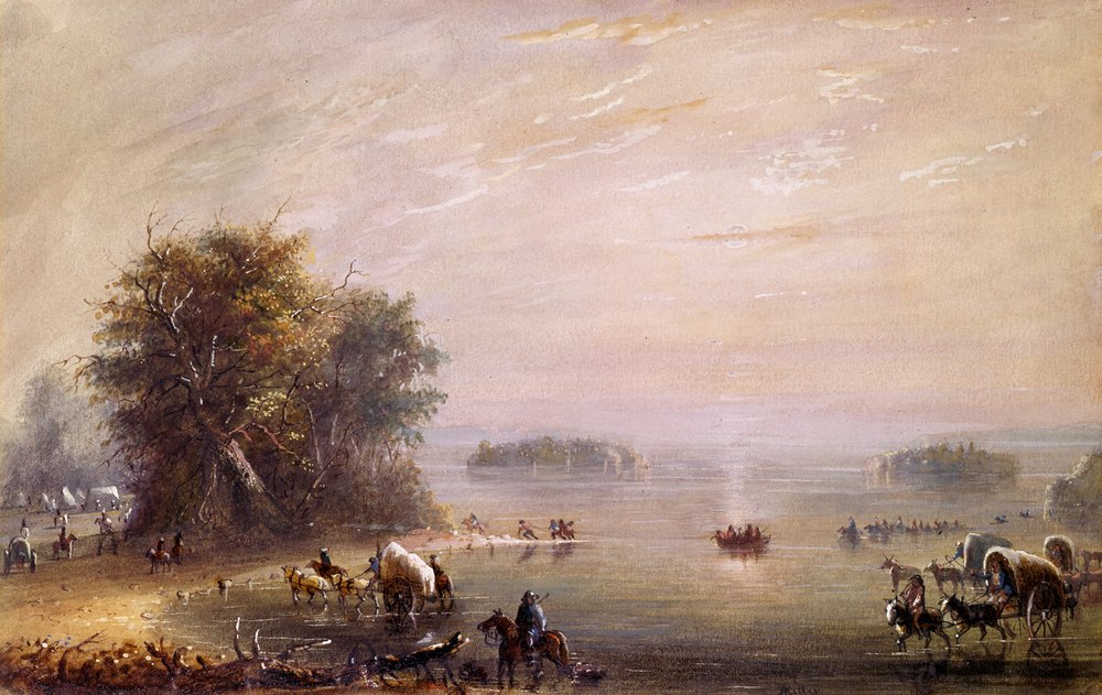 Crossing the Kansas by Alfred Jacob Miller