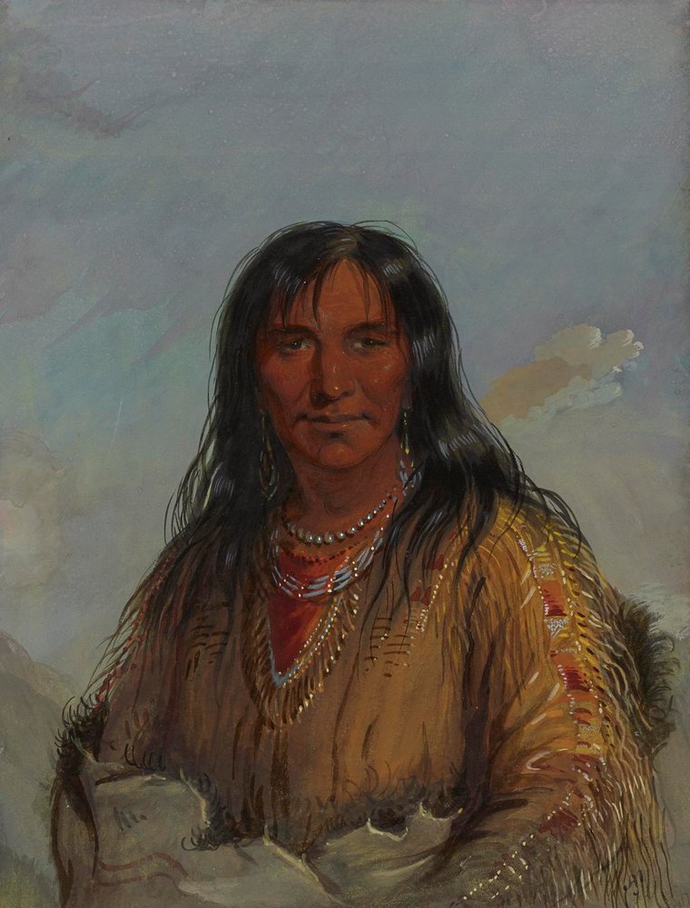 Pa-da-he: Wa-con-da - Elk Horn - A Crow Indian by Alfred Jacob Miller