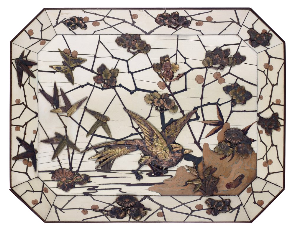 Charger, marquetry by Ferdinand Duvinage, c.1880 by Alphonse-Gustave Giroux