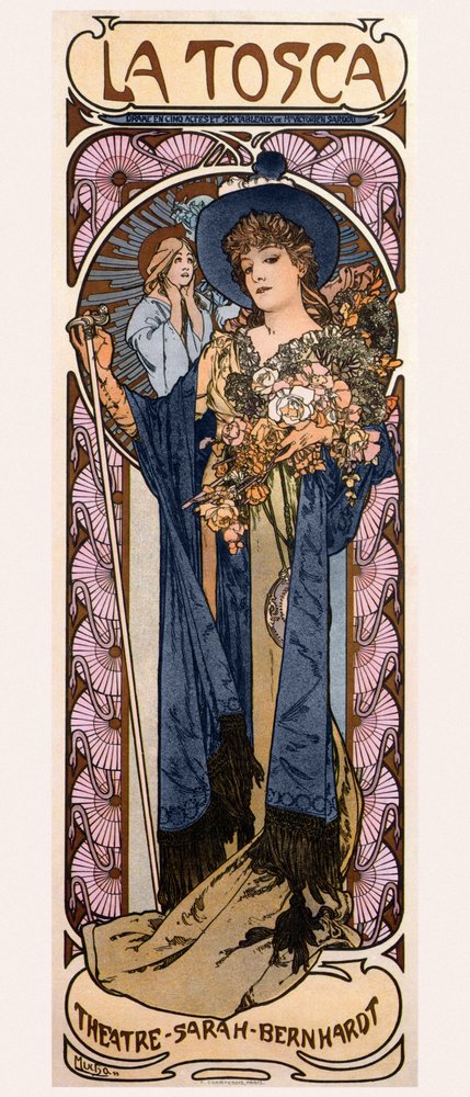 Poster for Tosca with Sarah Bernhardt by Alphonse Mucha