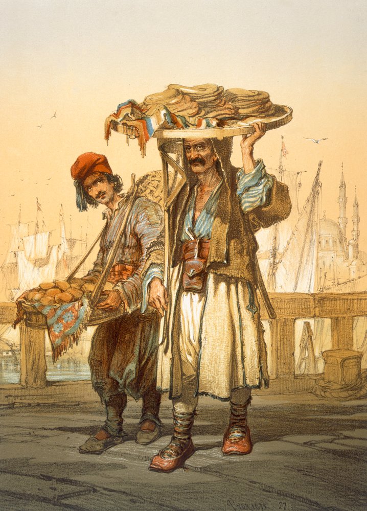 Bread Sellers on the Quay by Amadeo Preziosi: Fine art print