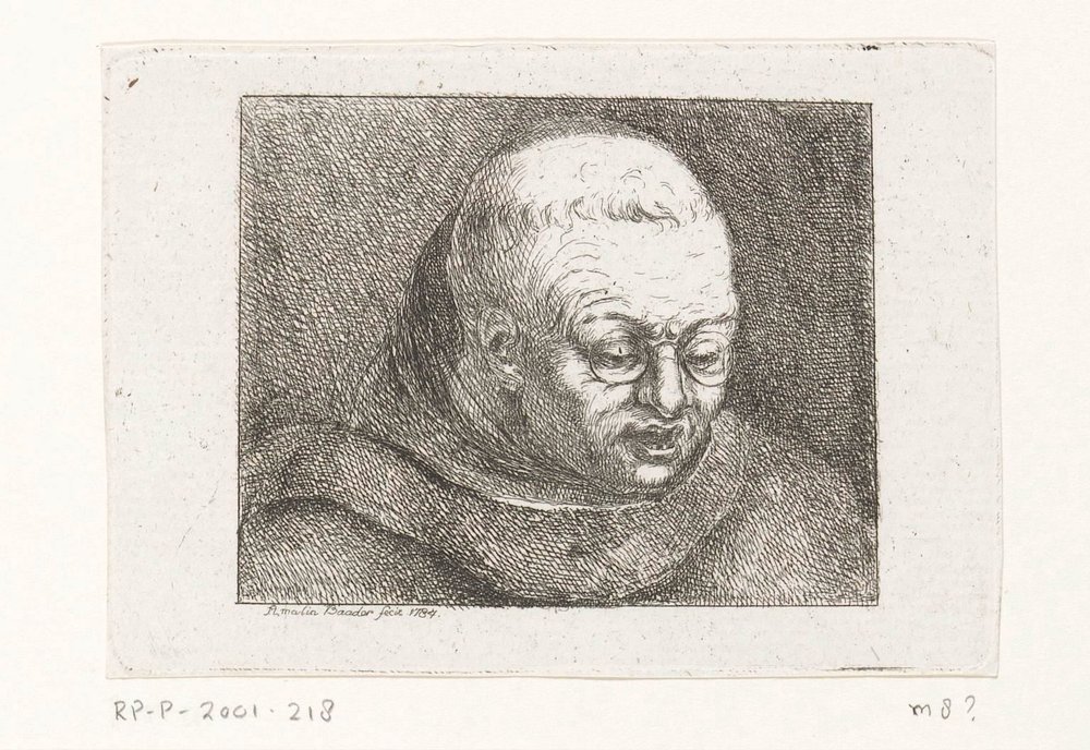 Bust of a Monk with Glasses by Amalie Baader