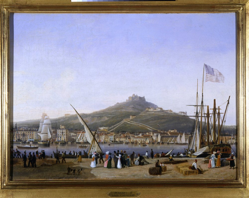 Port of Marseille by Louis Garneray, c. 1820, H. 0,330; L. 0,460. CCIP Collection by Ambroise-Louis Garneray