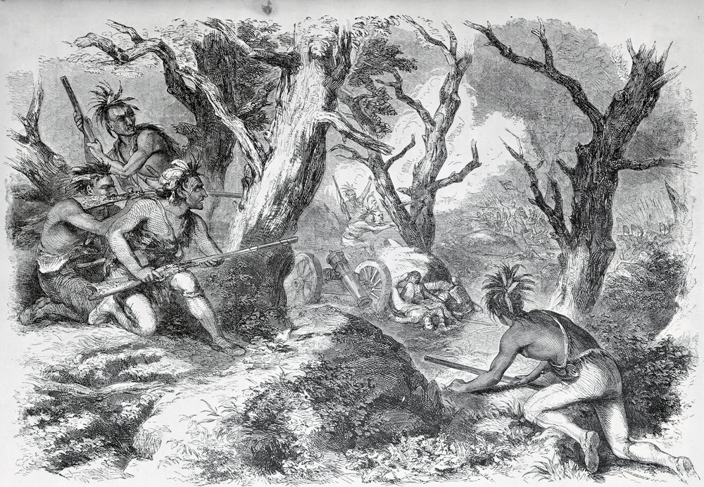 Defeat of General Braddock, in the French and Indian War, in Virginia ...