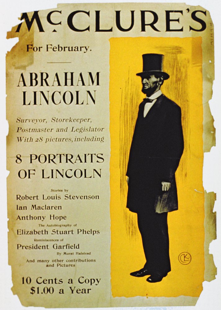 Poster advertising the February edition of McClure's magazine