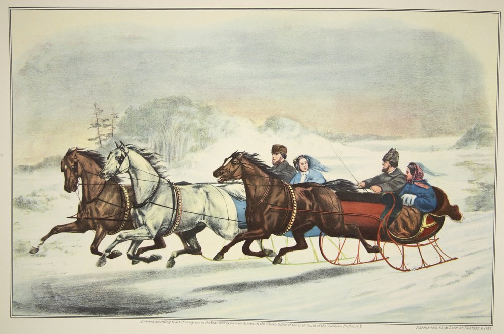 The Sleigh Race by American School: Buy fine art print