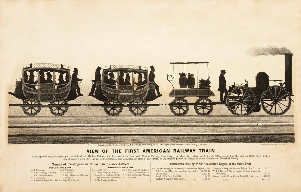 View of the First American Railway Train by American School