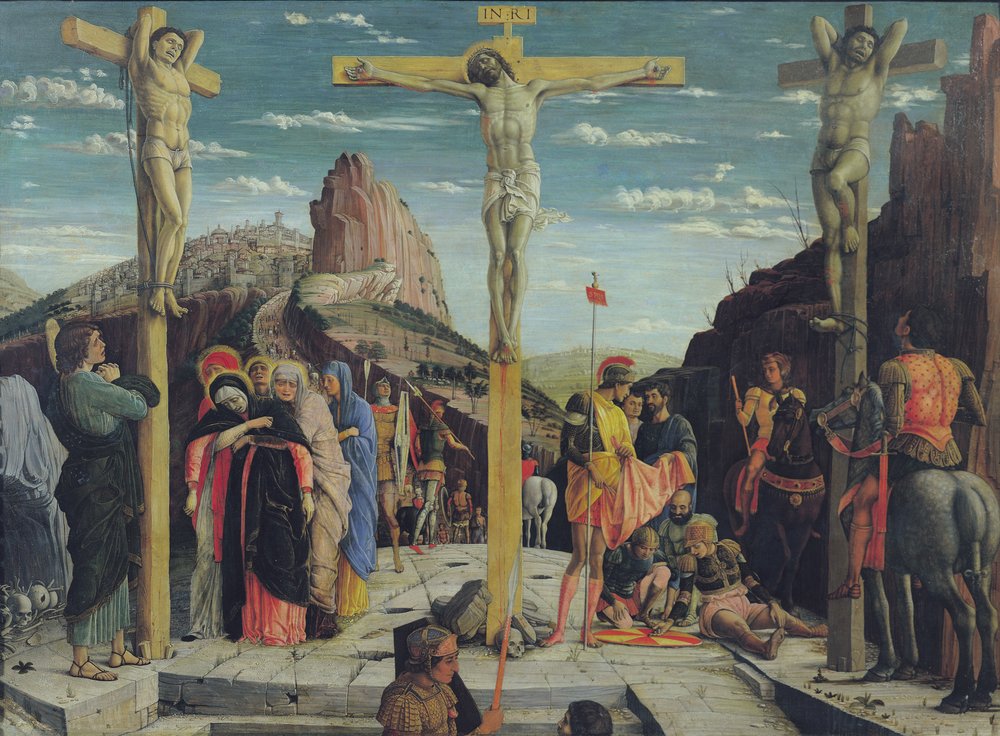 Calvary, central predella panel from the St. Zeno of Verona altarpiece ...