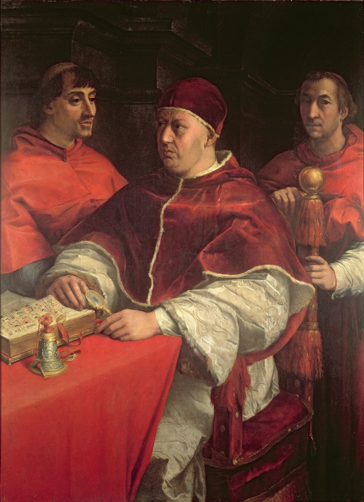 Pope Leo X with Two Cardinals, after a painting by Raphael by Andrea del Sarto