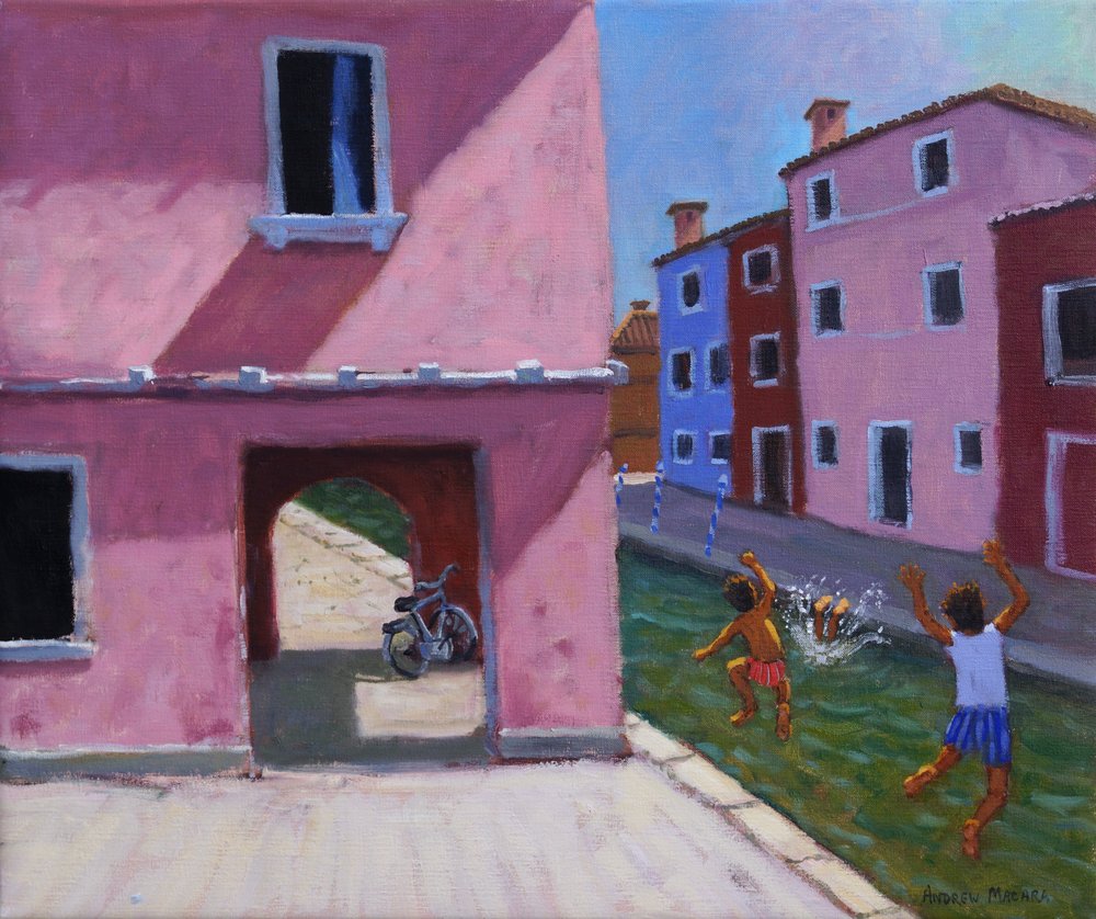 Jumping into the Canal, Murano, Venice by Andrew Macara