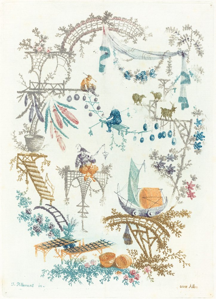 Arabesque with a Boat by Anne Allen after Jean Baptiste Pillement
