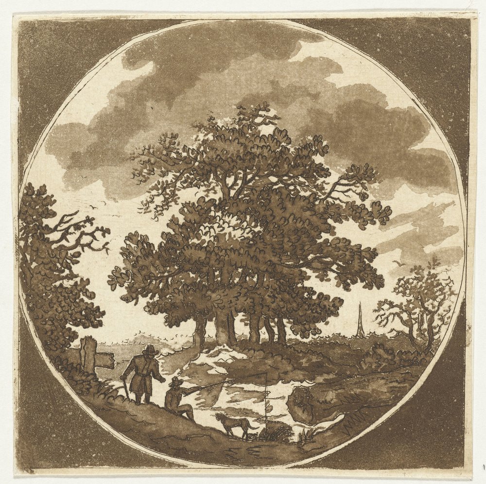 Landscape with Angler by Anthonie van den Bos