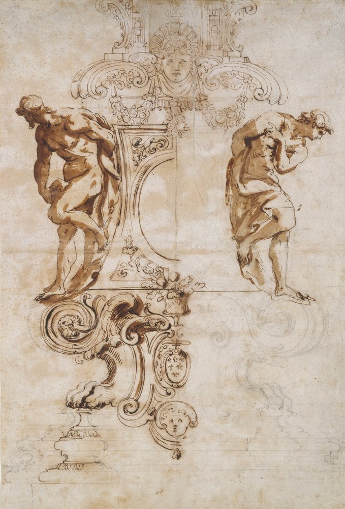 Design for the Base of the Silver Crucifix for the High Altar of Saint Peters, Rome by Antonio Gentile