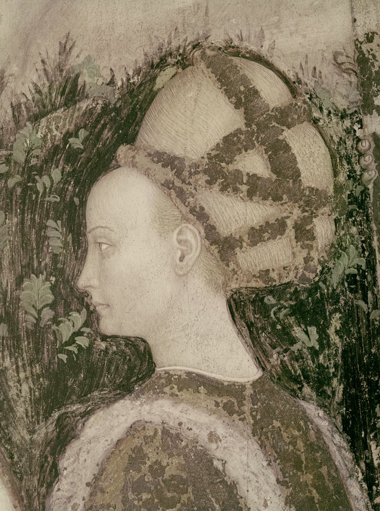 St. George and the Princess of Trebizond, detail of the head of the princess, c.1433-38 by Antonio Pisanello