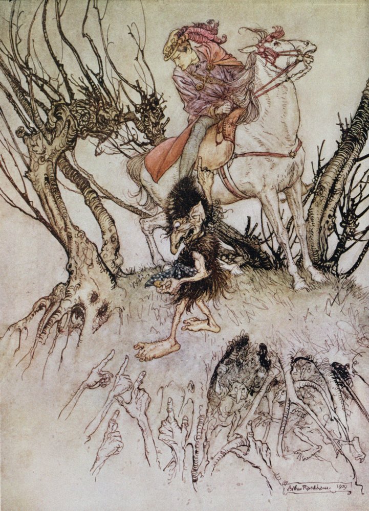 The Knight Hulbrand with a Gnome, Illustration for the Tale 