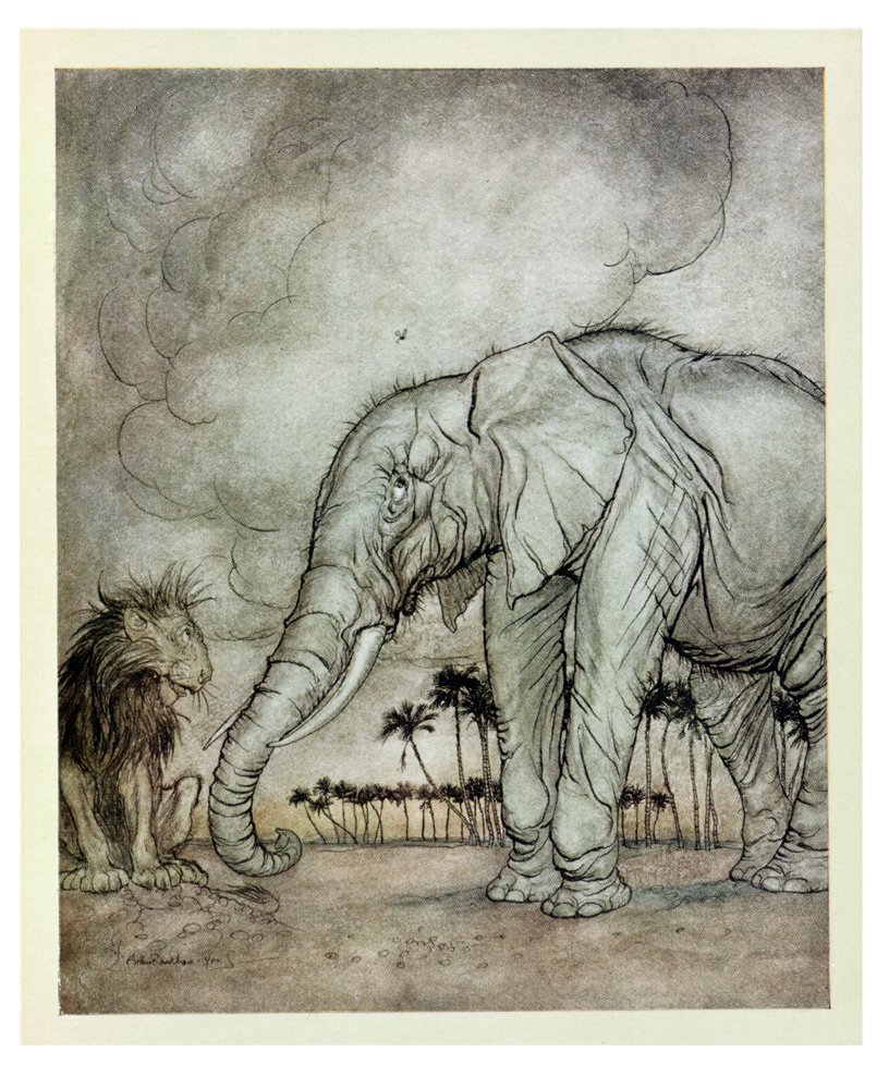 The Lion, Jupiter and the Elephant, illustration from 