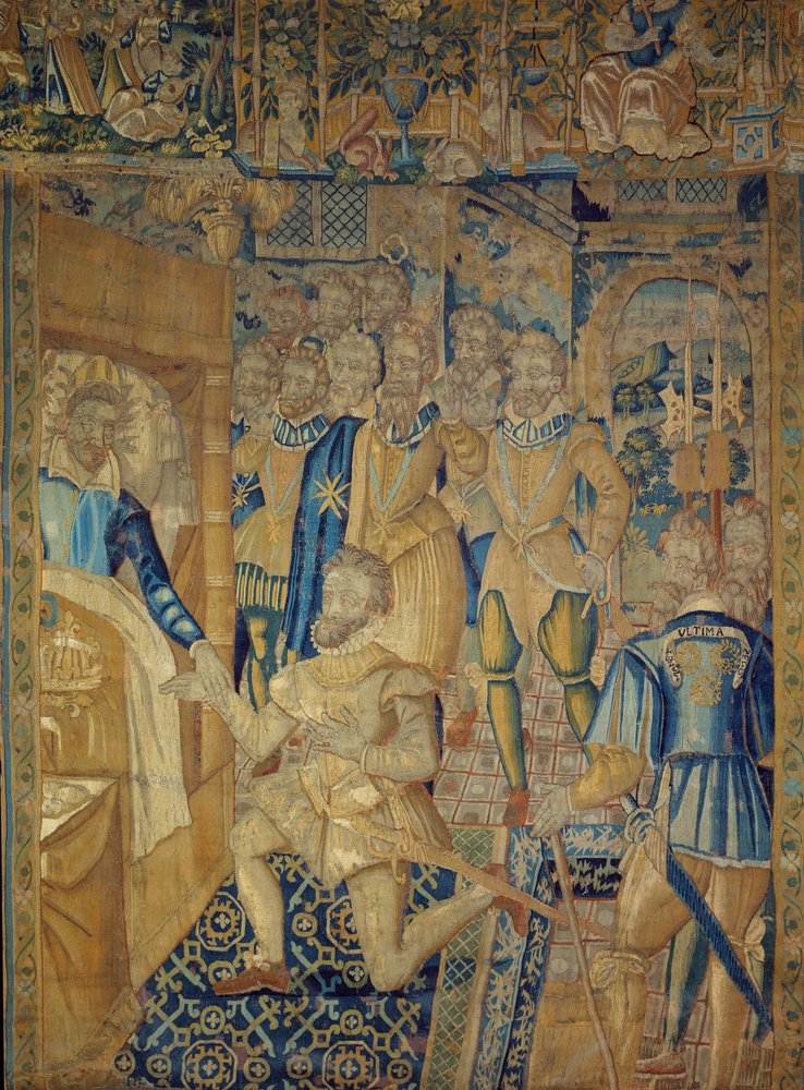 King Henry III (1551-1589) on his deathbed, assassinated by the monk Jacques Clément on 1/08/1589 by Artist Unknown