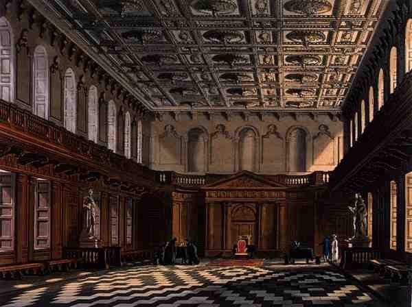 Interior of the Senate House, Cambridge from 'The History of Cambridge ...