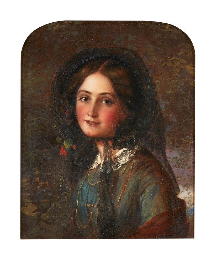 The Lace Bonnet by Augustus Leopold (manner of) Egg
