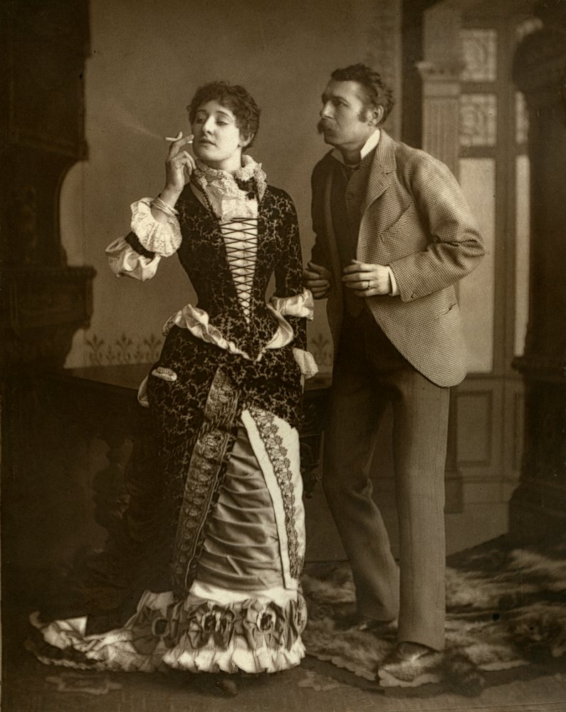 Mary Rorke and Charles Wyndham, British actors, 1882