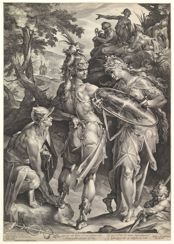 Minerva and Mercury Arming Perseus, 1604 by Bartholomeus Spranger