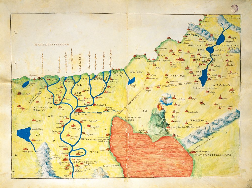 Nile River Delta, Red Sea and Mount Sinai, from Atlas of the World in ...