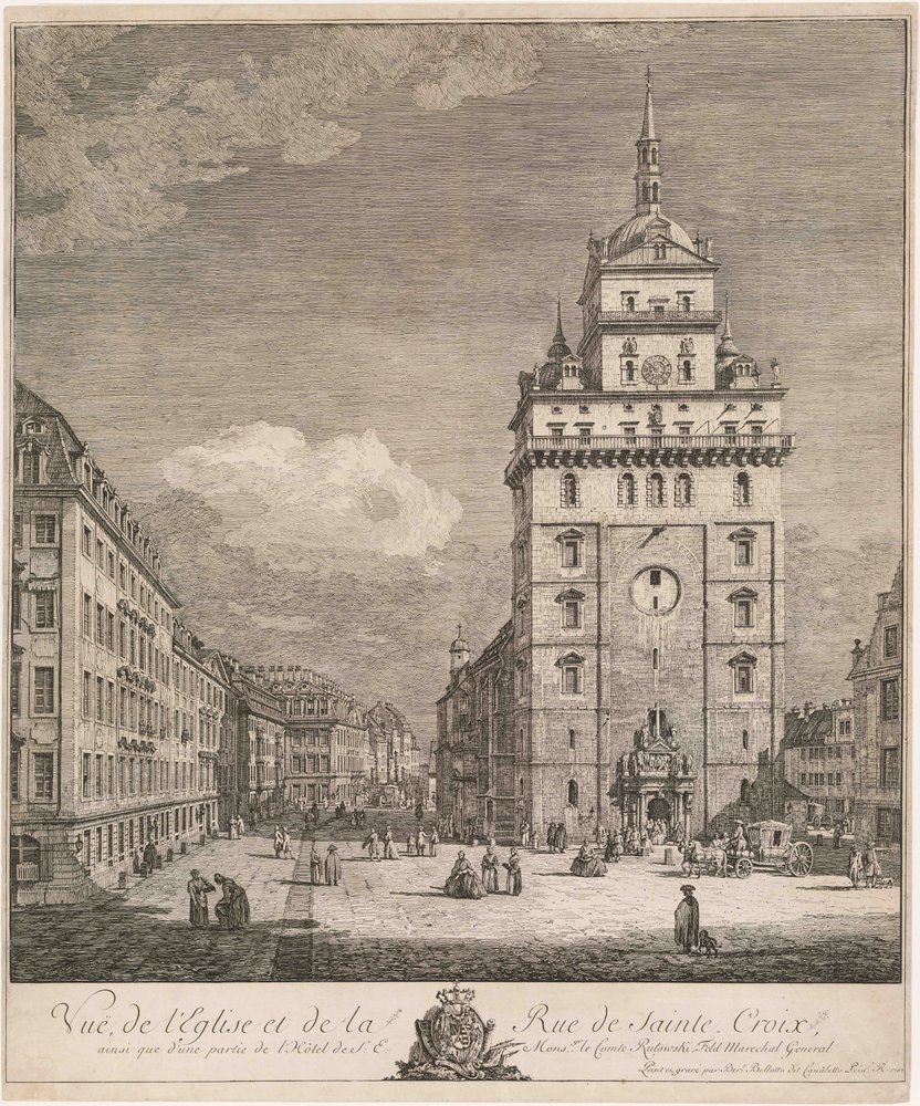 The Former Kreuzkirche in Dresden, Sheet from the Series "Dresden Views" by Bernardo Bellotto