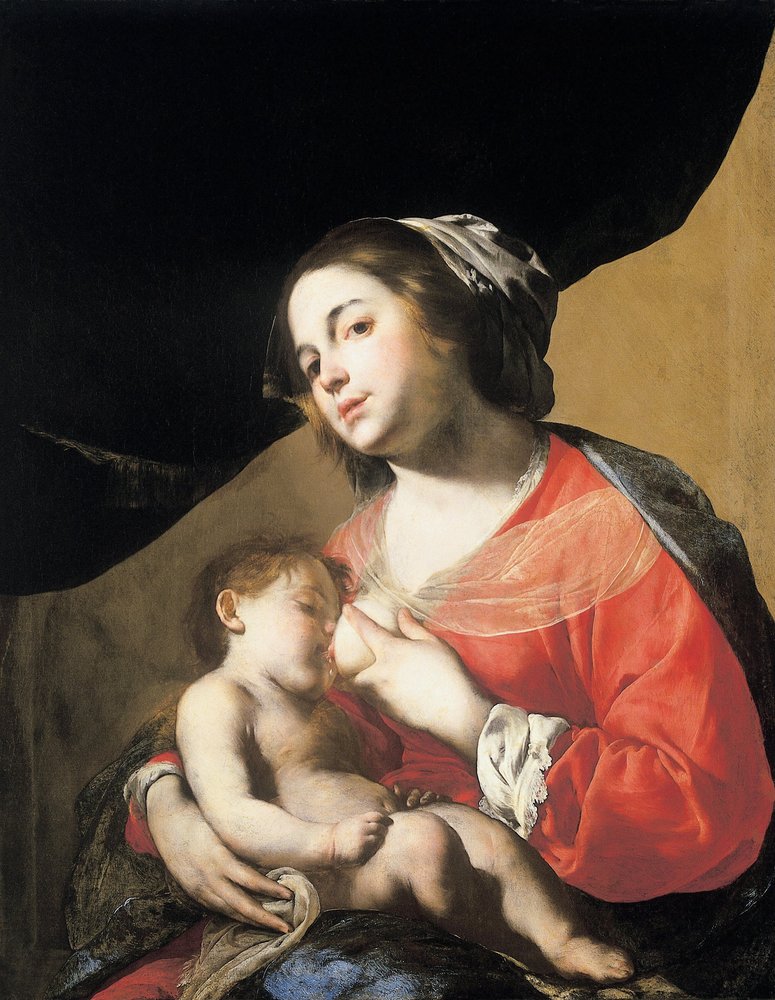 The Nursing Madonna by Bernardo Cavallino: Fine art print